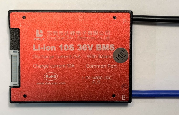 BMS Li-ion 10S 36V DALY common port with balance