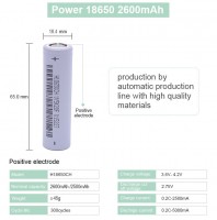 Аккумулятор незащищенный 3,6v Li-ion BAK H18650CQ 2550mAh 3C 18650